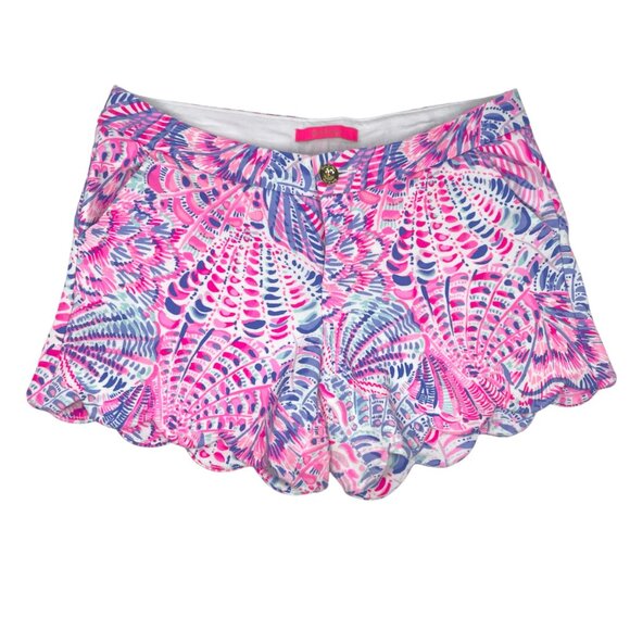 Lilly Pulitzer Buttercup Knit Shorts Stretch Raz Berry Sea You Soon Medium 8 - Picture 2 of 8